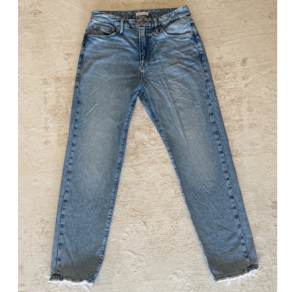 Good American High Waisted Straight Leg Jeans Blue GGHNF235T Size 4 27